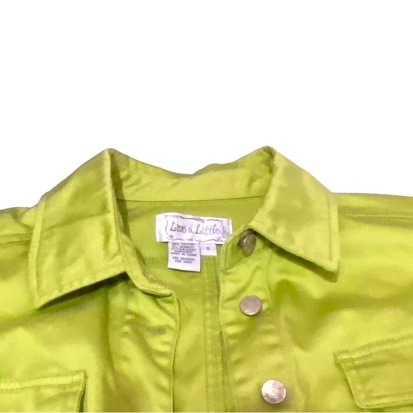 ๐
Liv a Little * ๐ Green Sz Small Denim-like Button jacket technical 98% Cotton - Picture 6 of 12